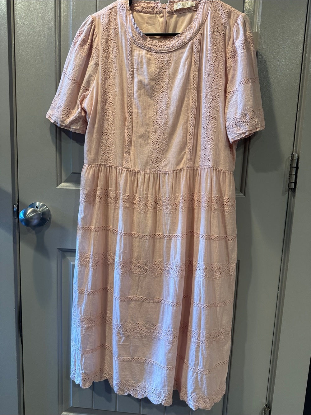 Women's Roolee Mom Nursing Dress in Blush Pink